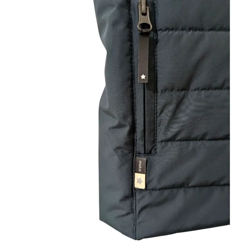 Molo Kids' 11-12 Year Old Dark Green Quilted Puffer Vest Zip Up